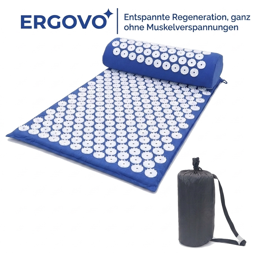 Ergovo Akupressurmatte und Kissen Set Nagelmatte Entspannung