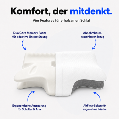 Ergovo Deepsleep ergonomisches Nackenstützkissen Memory Foam | HWS-Stütze