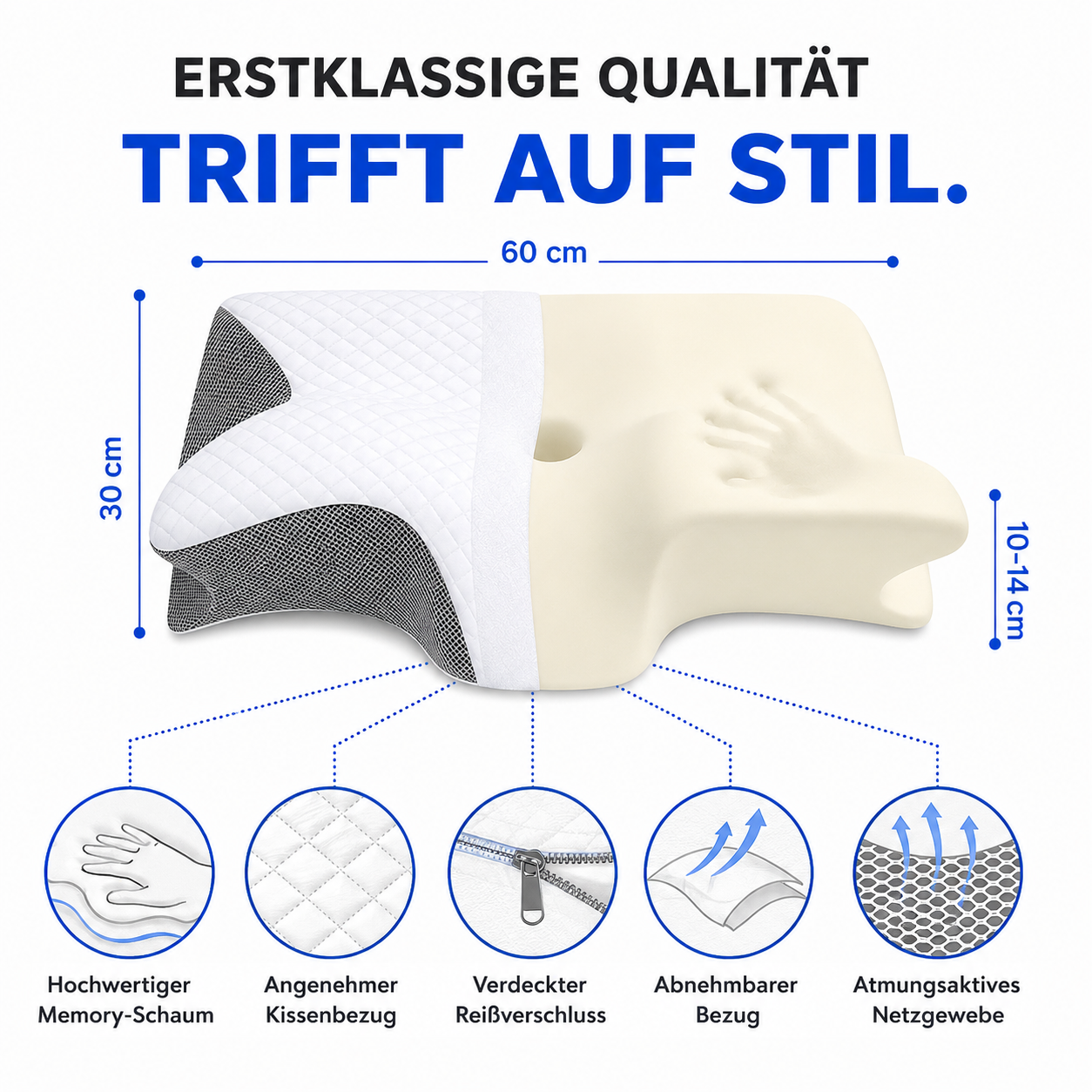 Ergovo Deepsleep Qualität viskoelastischer Memory Foam Nahaufnahme
