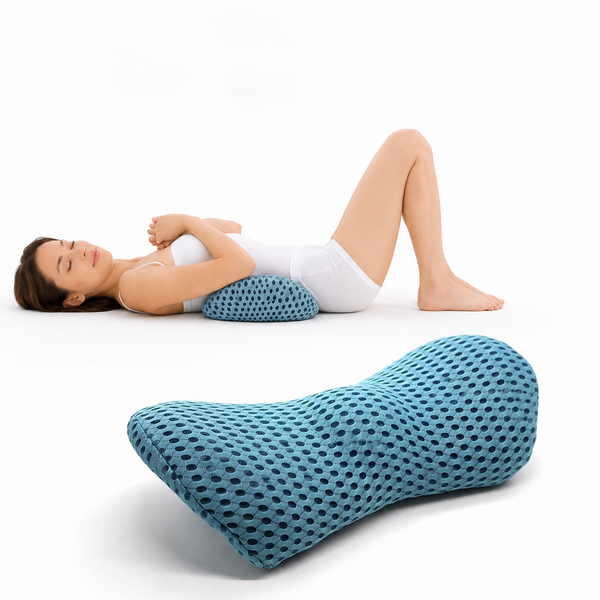 Ergovo Lendenstützkissen aus Memory Foam in Blau, Schmetterlingsform mit gewölbter Mitte