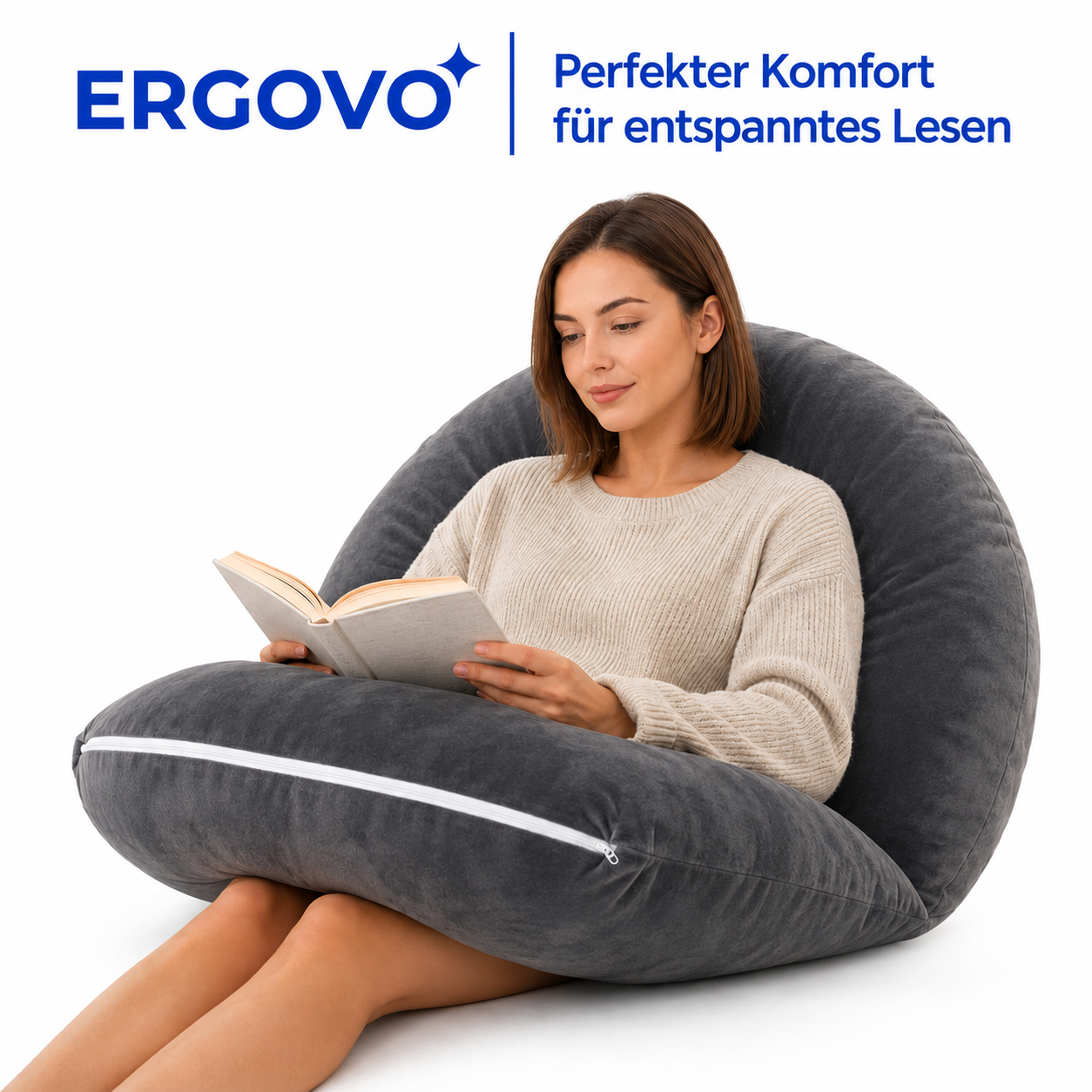 Ergovo Lesekissen C-Form ergonomische Rückenstütze