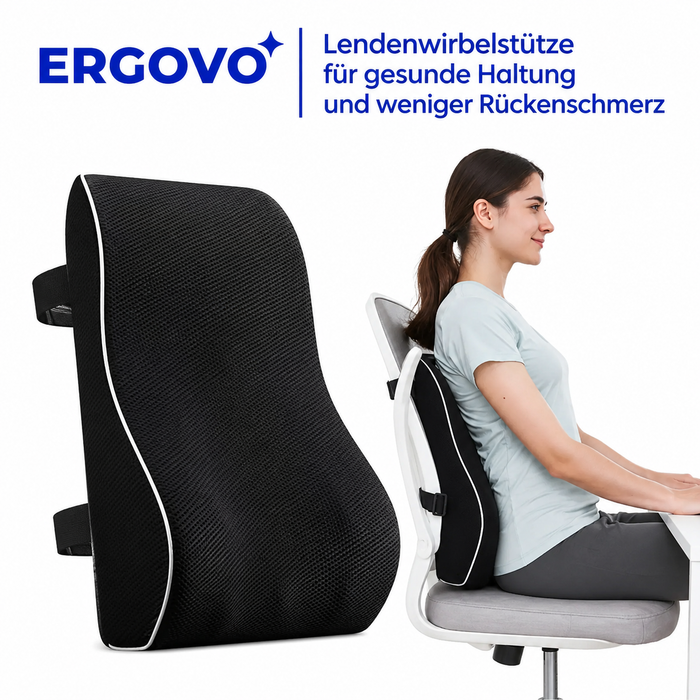 Ergovo Ergonomisches Rückenkissen Lendenstütze Memory Foam